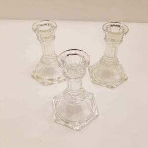 Home Interiors Clear Glass Candle Holders